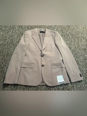 ASOS Design Men’s Beige Formal Wedding Business Casual Slim Suit Jacket 38R New